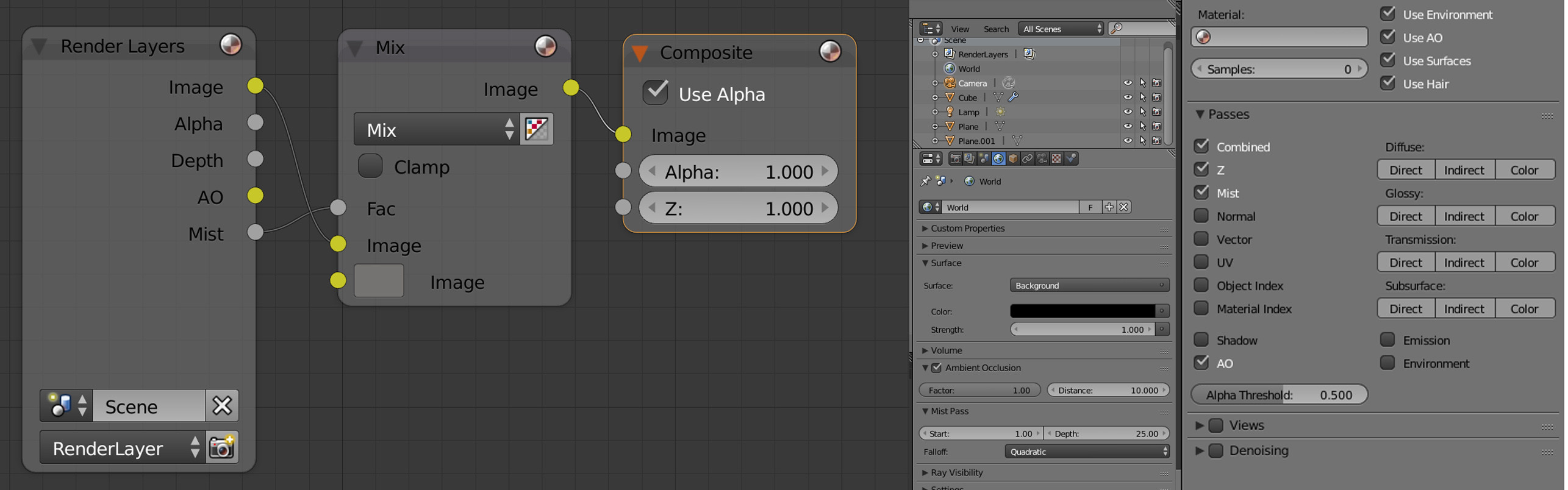 here is the setup for the mist pass - very simple and following tutorials