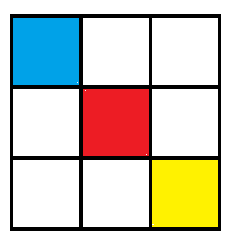 Grid with three shaded cells