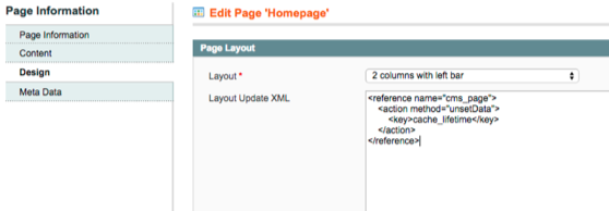 CMS page layout XML updates