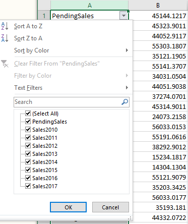 Two column CSV