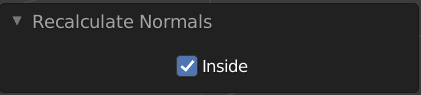 recalculate normals with inside selected