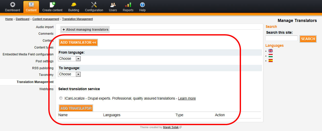 Translator interface OK now... Just after enabling "ICanLocalize translation service" module.