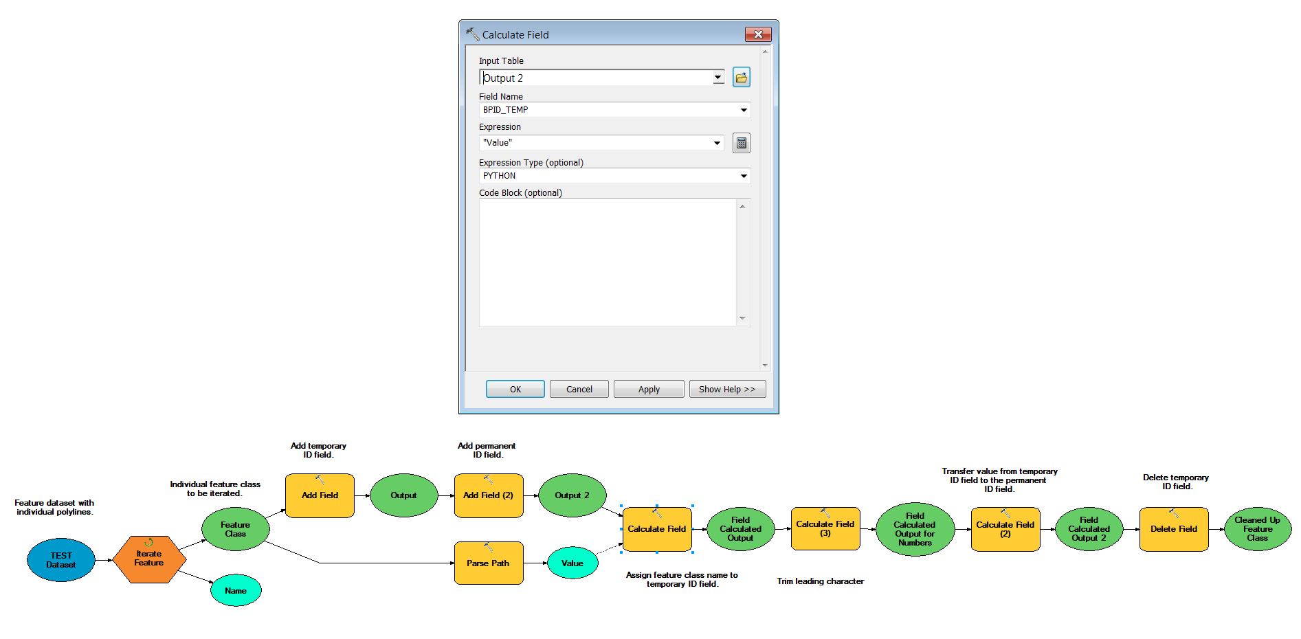 Model w/ 1st Calculate Field Expression