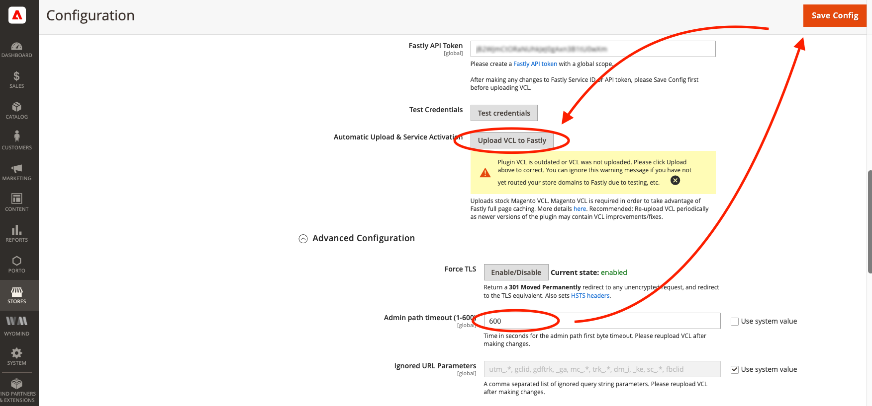 Magento 2 - Fastly Admin path timeout to 600