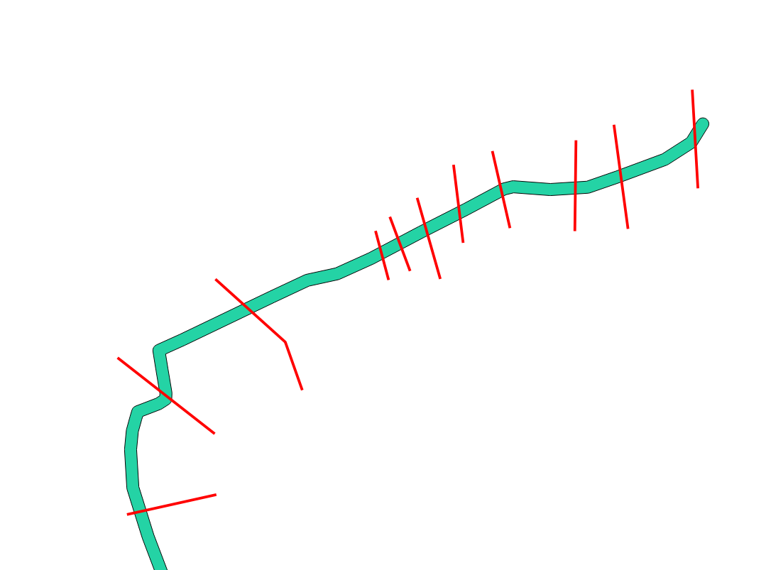 Polygon - green; line - red