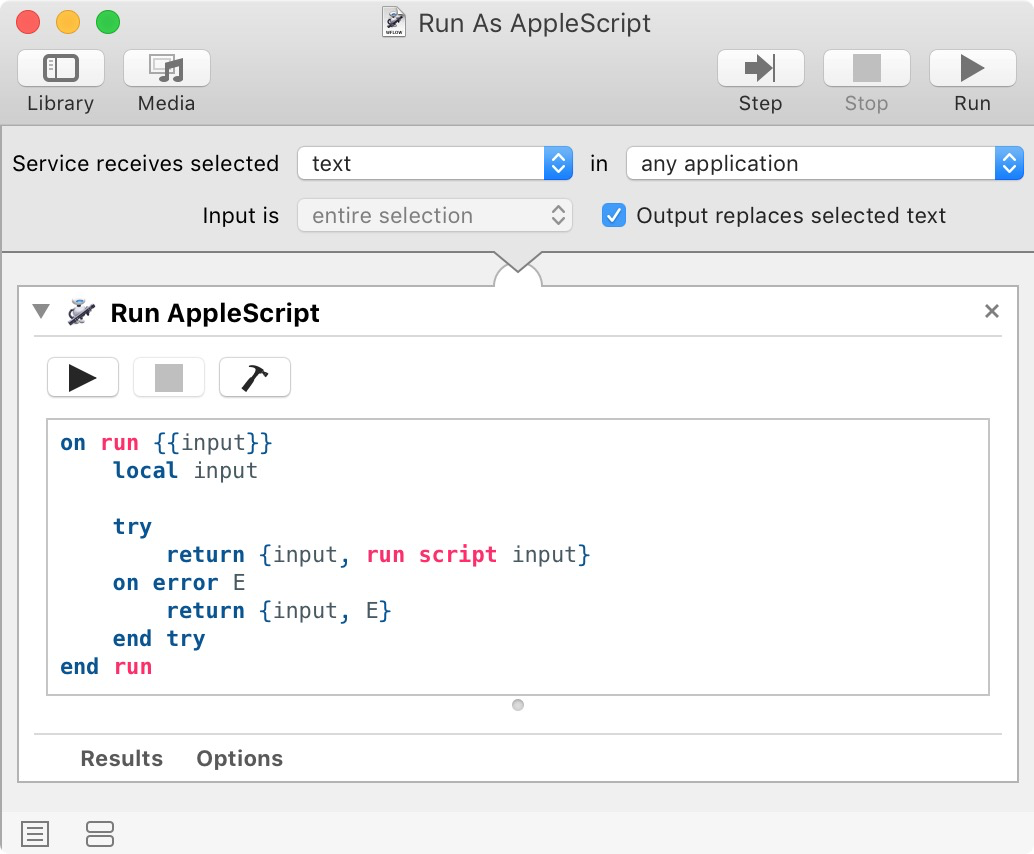 Run As AppleScript Service