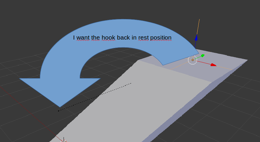 How can I set the hook object back to rest position?