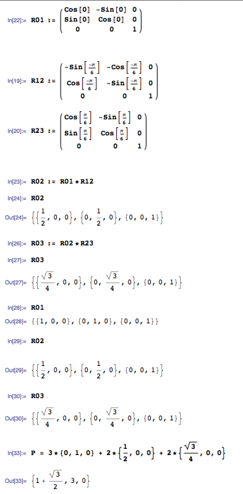 Mathmatica calculation