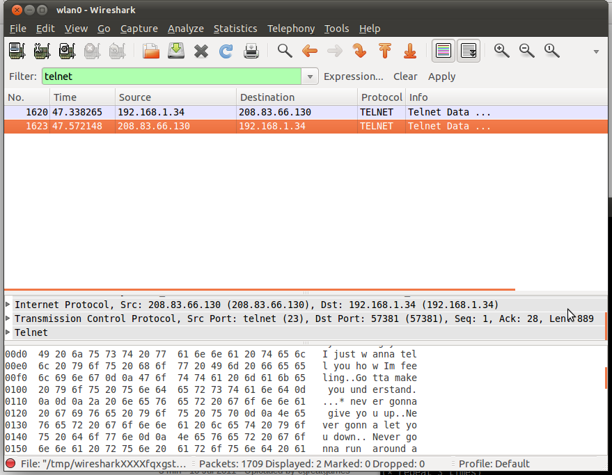 Linux 上的 Wireshark