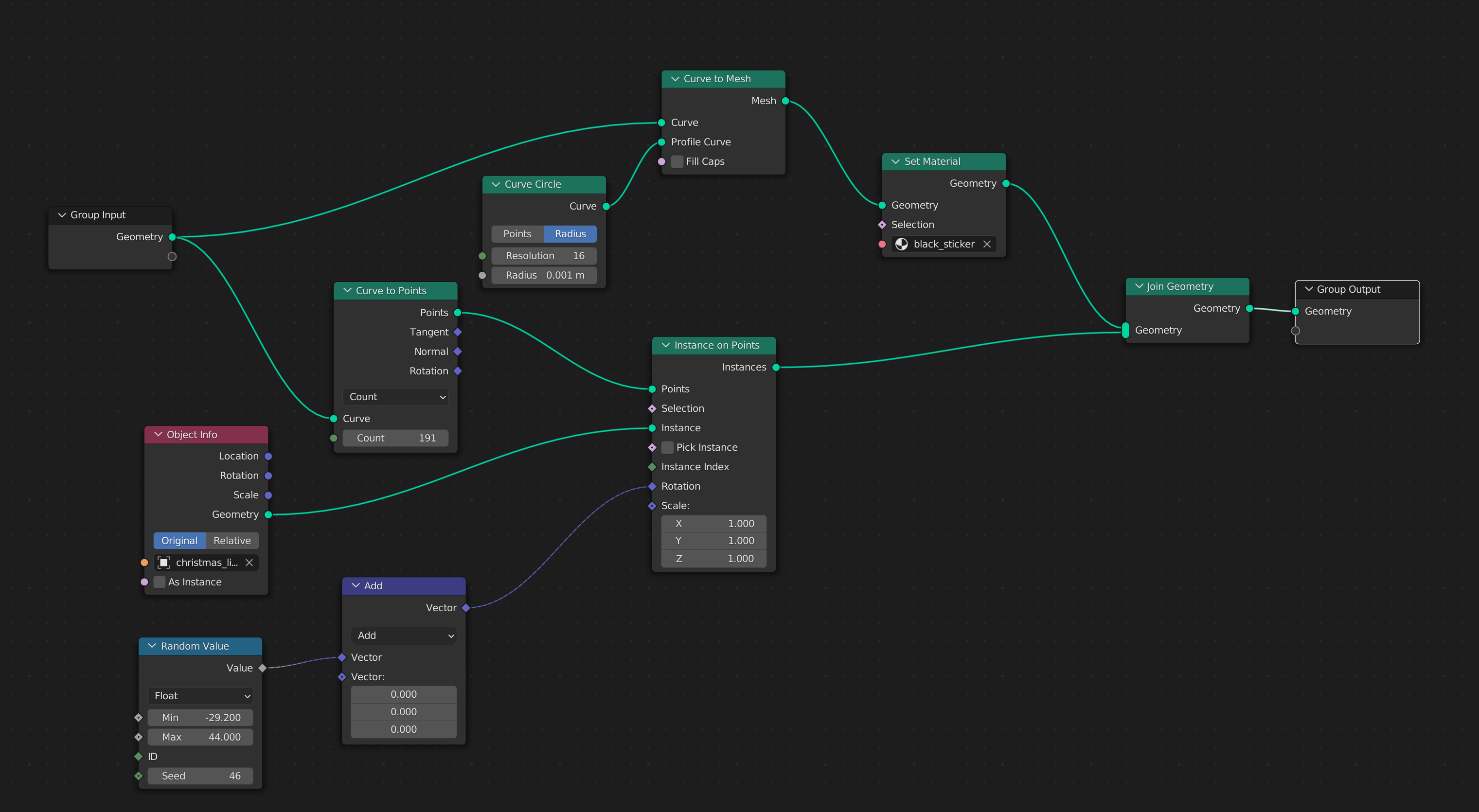 Geometry node set up.