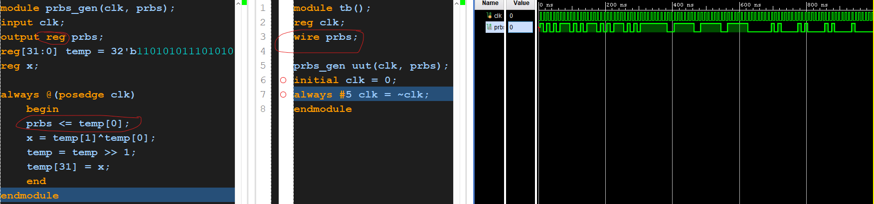 Output is register and has non-blocking assignment to it