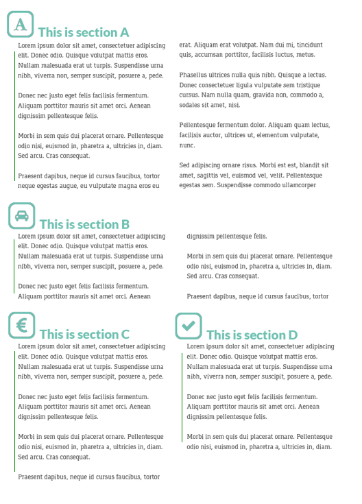 Left Layout with guidelines