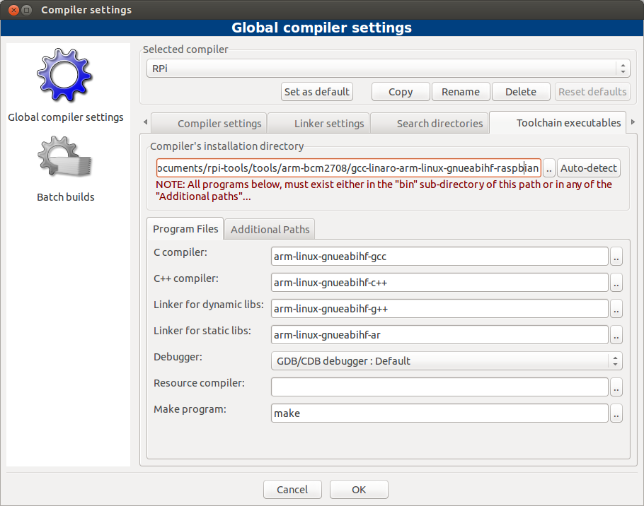 ToolchainExeSettings