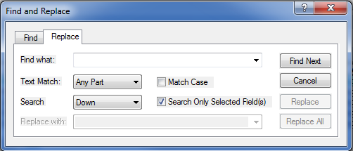 ArcMap Find & Replace Window