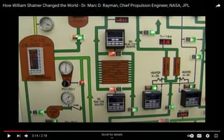 Screen shot of some laboratory from How William Shatner Changed the World - Dr. Marc D. Rayman, Chief Propulsion Engineer, NASA, JPL