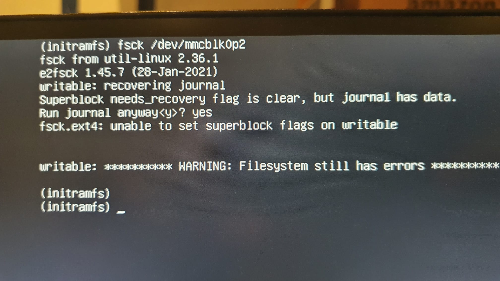 fsck error