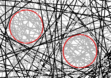 Mikado model for 1/r2 entropic interaction